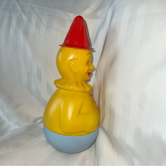 Vintage Rolly Poly style Clown 10” Coin bank - unknown details, no markings Rare - Picture 3 of 10
